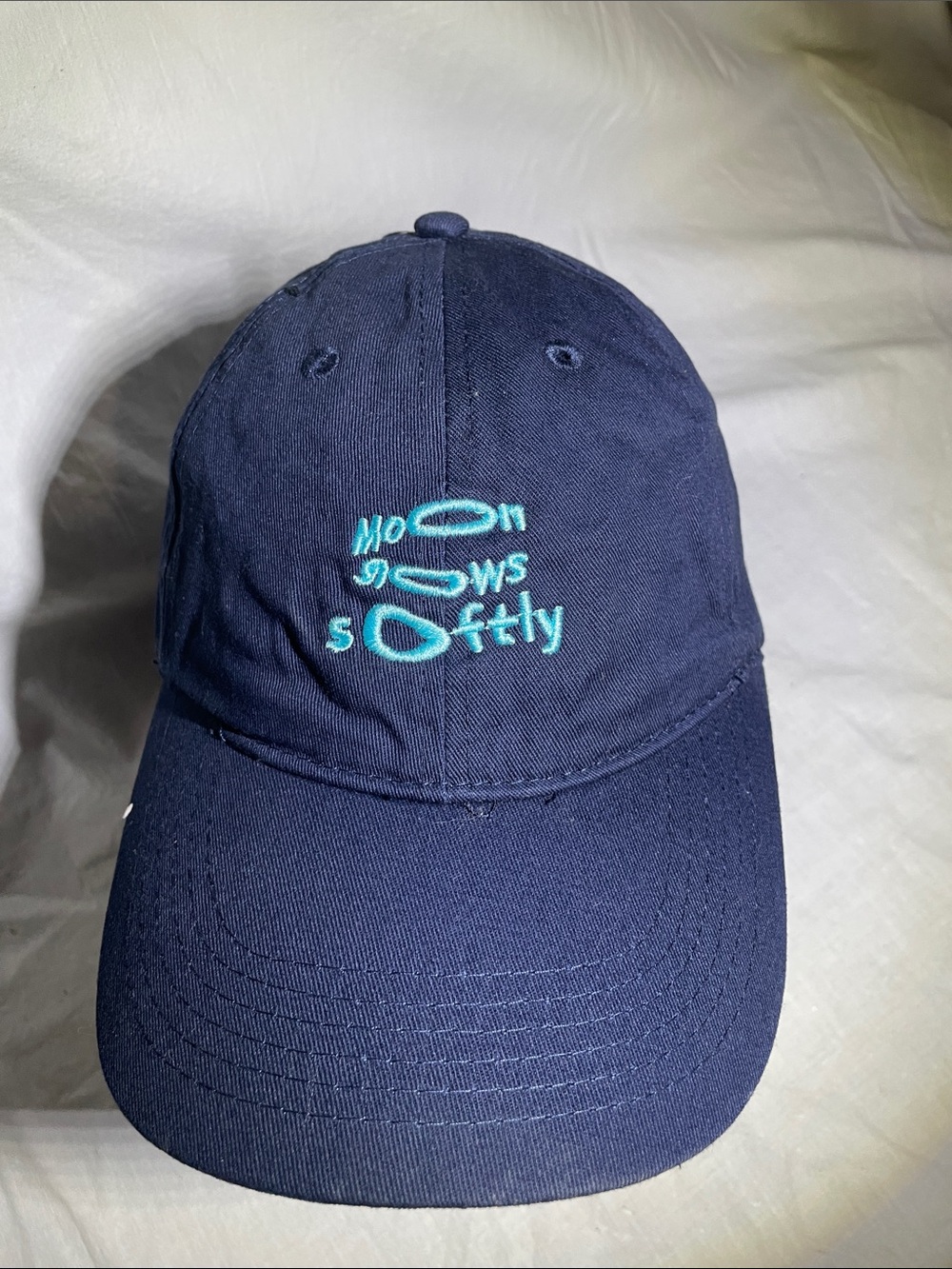Navy Baseball Cap with Teal Embroidered Script